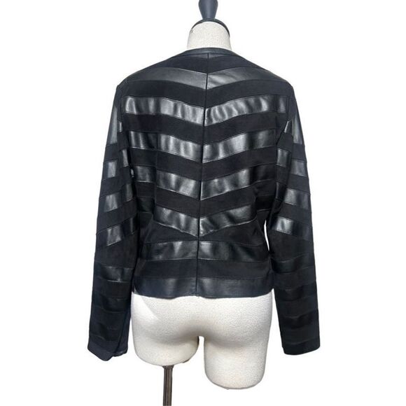 Bagatelle Vegan Suede Vegan Leather Long Sleeve Jacket Top Size  Large - Picture 3 of 5
